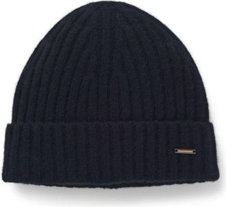 BOSS Cashmere beanie hat with ribbing