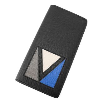 Louis Vuitton Taiga Black Blue Noir Taiga Leather Long Wallet (Bi-Fold) (Pre-Owned)