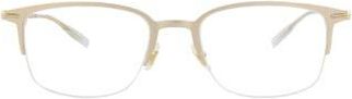 Montblanc 52mm Half Rim Optical Glasses in Gold Gold Transparent at Nordstrom Rack