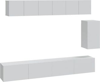 vidaXL Set De Muebles Para Tv 6 Piezas Madera Contrachapada Blanco Vidaxl