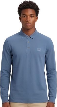 HUGO BOSS Light Blue Solid Shirt Collar Polo