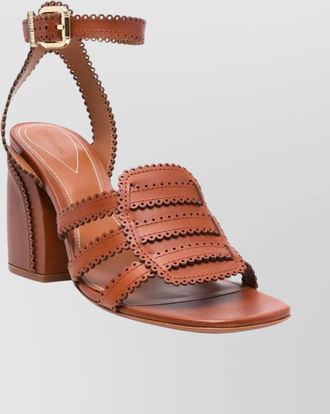 Zimmermann leather sandals with block heel and open strap