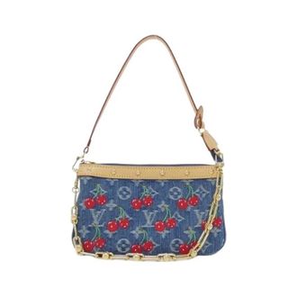 Louis Vuitton Pre-owned Monogram Cherry Denim Accessories Pouch - Dames - Pre-owned - Blauw - Maat: ONE Size Denim