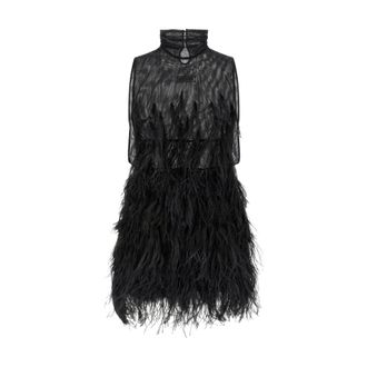 The Attico Dames, Jurken, Zwart, Maat: XS Polyamide