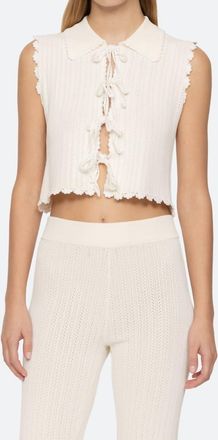 Sea New York Abbie Knit Vest In Cream