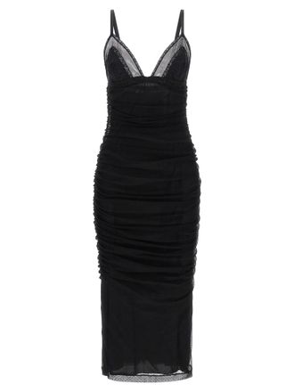 Dolce & Gabbana Black Polyamide Midi Womens Dress