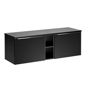 Petits Meubles Mueble bajo lavabo 140cm 2 nichos tableros laminados y mdf negro