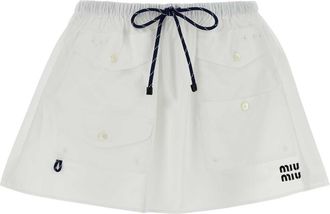 Miu Miu White Poplin Mini Skirt