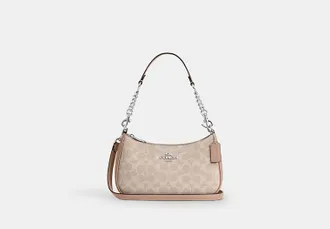 Coach Womens Teri Shoulder Bag in Beige | PVC