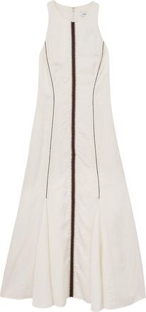 Reiss Inaya Craft Stitched Linen-Blend Dress