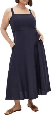 City Chic Collins Fit & Flare Maxi Dress in Navy at Nordstrom, Size Xxl