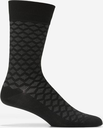 Cole Haan Mens Diamond Microfiber Dress Crew Socks - Black