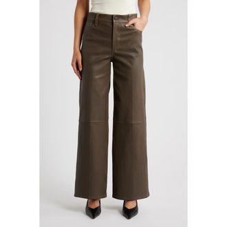 Frame Denim Le Slim Palazzo Leather Pants in Cork at Nordstrom, Size 23