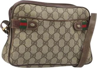 Gucci Pre-owned Vintage Schoudertas - Dames - Vintage Schoudertas - Beige - ONE Size - Leer - Vintage