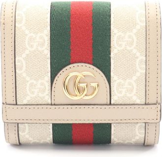 Gucci Beige Multi-Color Leather Coated Canvas Wallet (Bi-Fold) (Pre-Owned)
