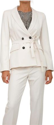 Marella Witte Jas met Polyester en Elastaan - Dames - Blazers - Wit - L - Polyester - Jassen
