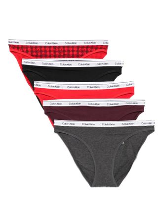 Calvin Klein logo-waistband briefs (pack of five) - Red