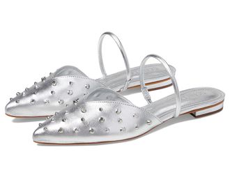 Schutz Gayle Flat Womens Flat Shoes Prata : 5.5 M, Leather