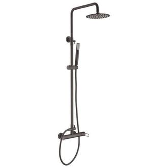 GreenIce Columna De Ducha Con Una Barra Extensible De Dise&ntilde;o Moderno En Color Negro Mate Milos De Imex