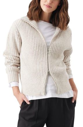 Ripe Layla Chunky Zip Up Sweater Cardigan in Oat Marle at Nordstrom, Size X-Small