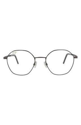 Maui Jim 50mm Round Optical Glasses in Gunmetal Transparent at Nordstrom Rack