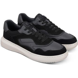 Greats Wythe Leather Paneled Sneaker in Nero at Nordstrom, Size 7