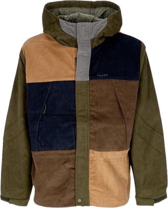 HUF Velvet Mountain Jacket met ritssluiting - Heren - Winterjassen - Groen - M - Katoen - Jassen