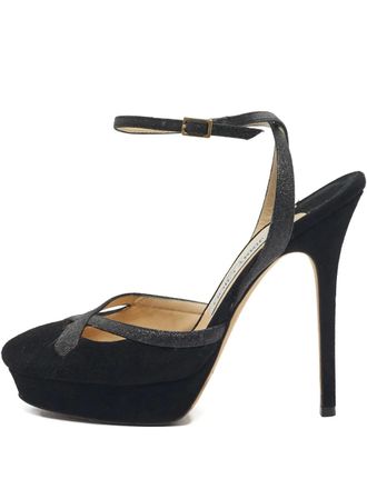Jimmy Choo London 37 calf suede platform pumps (13.5cm) - Black