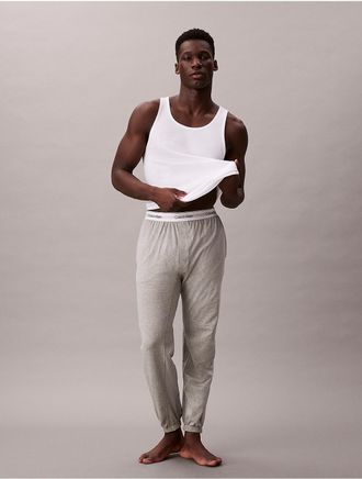 Calvin Klein Mens Icon Cotton Stretch Sleep Joggers - Grey - L