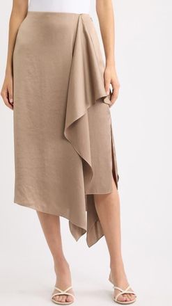 Theory Convertible Satin Skirt in Mocha Taupe - 2Qc at Nordstrom, Size 00