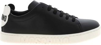 Moschino Zwarte Leren Teddy Bear Sneakers - Dames - Sneakers - Zwart - 36 EU - Leer - Schoenen