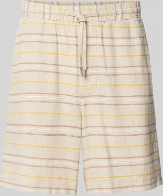 Mazine Regular Fit Leinenshorts mit Tunnelzug in Beige, Gr&ouml;&szlig;e XXL