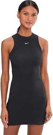 Nike Sportswear Chill Knit Rib Tank Top Dress Womens Dress Black/Sail : LG (US 12-14), Polyester/Spandex