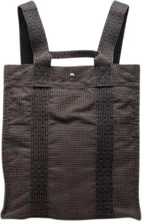 Herm&egrave;s Pre-owned Backpacks, female, Gray, Size: ONE SIZE Pre-owned Canvas Backpack