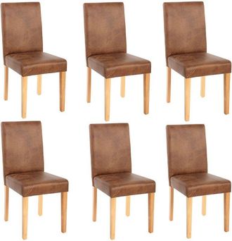 Hhg Hhg - Nunca Usado] Lote De 6 Sillas De Comedor Silla De Cocina Littau, Textil, Imitaci&oacute;n De Ante, Patas Claras