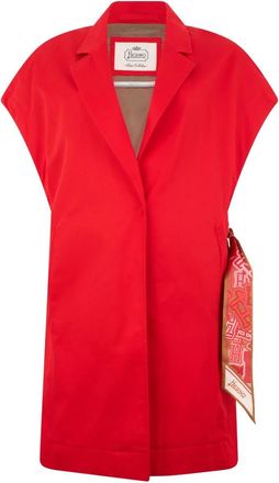 Herno Jassen, Dames, Rood, M, Katoen, Mouwloze Blazer