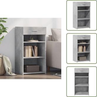 vidaXL The Living Store Credenza Grigio Cemento 50x42,5x93 cm in Legno Multistrato - Credenza grigio cemento