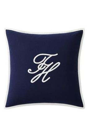 Tommy Hilfiger Swim Shop Monogram Cotton Accent Pillow in Core Navy at Nordstrom Rack