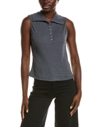Chaser Rib Knit Button Down Tank Top