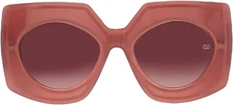 Valentino Soul Burgundy Gradient Irregular Ladies Sunglasses VLS-127 B 53