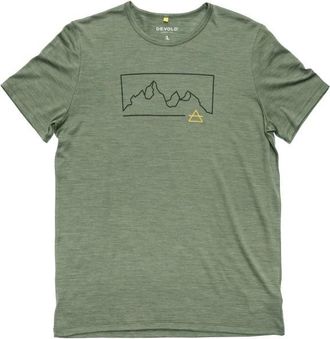 Devold Active Outline Tee Merinoshirt f&uuml;r Herren | gr&uuml;n