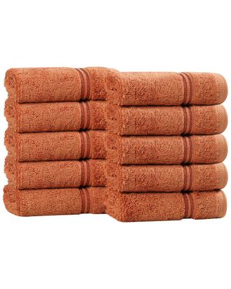 Superior Set Of 10 Heritage Egyptian Cotton Highly Absorbent Solid Ultra Soft Face Towels
