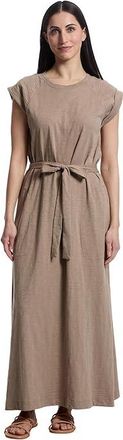 Lilla P Saddle Sleeve Maxi Dress Womens Dress Driftwood : SM, Cotton
