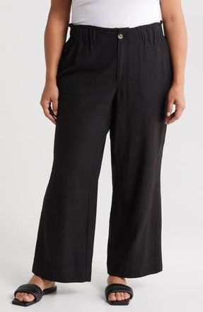 Wit & Wisdom Sky Rise Paperbag Waist Pants in Black at Nordstrom Rack, Size 18W