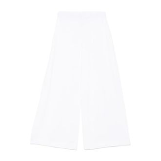 D.exterior Wide Trousers, female, White, Size: XL White Ribbed Hem Trousers