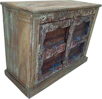 Wanderlust Deco Aparador De Madera Artesanal 117x50x87h Cm