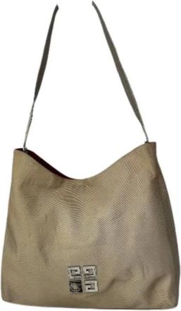 Givenchy Pre-owned Shoulder Bags, female, Beige, Size: ONE SIZE Pre-owned Canvas Shoulder Bag
