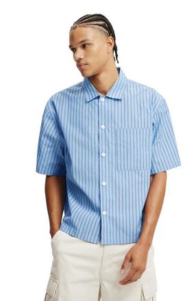 Cotton On Mens Ventura Short Sleeve Shirt in Blue Stripe at Nordstrom, Size Xx-Large