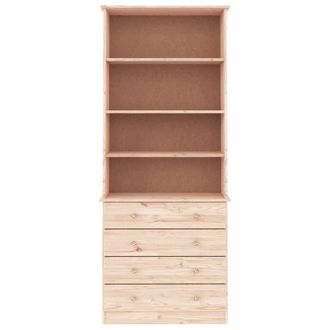 Berkfield Home Beautiful Bookcase with Drawers ALTA 77x35x186.5 cm Solid Wood Pine in Light Tan