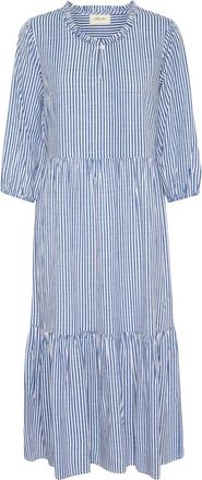 Cream CRTiah Flounce Jurk - Dames - Casual kleedjes - Blauw - 3XL - Kleedjes